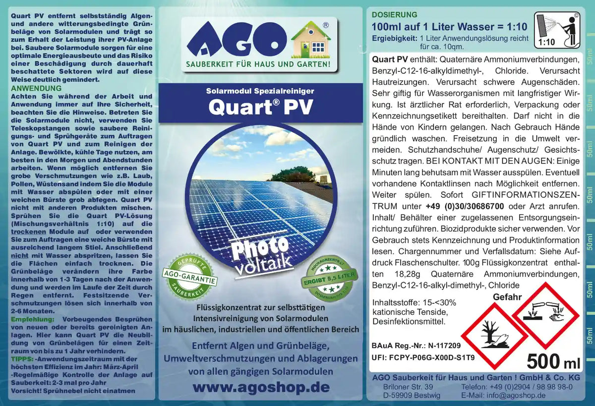 AGO Quart PV-Reiniger