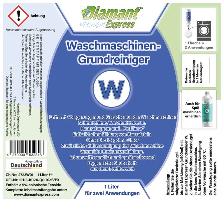 Diamant Express Waschmaschinen-Reiniger 2 x 1 Liter